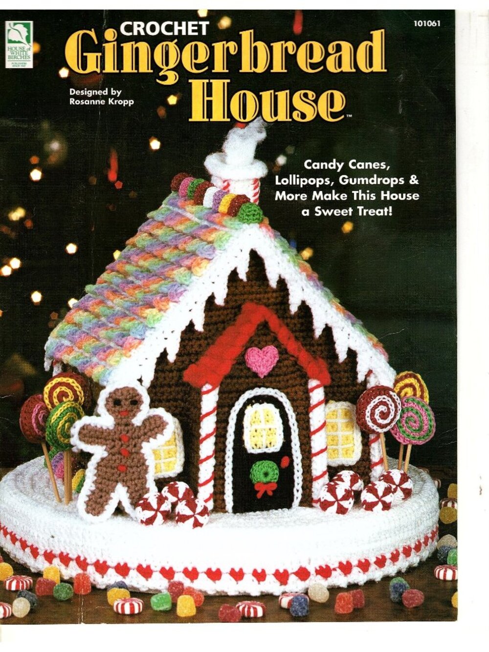 Crochet Gingerbread House Vintage 1996 Pattern Booklet By Rosanne Kropp